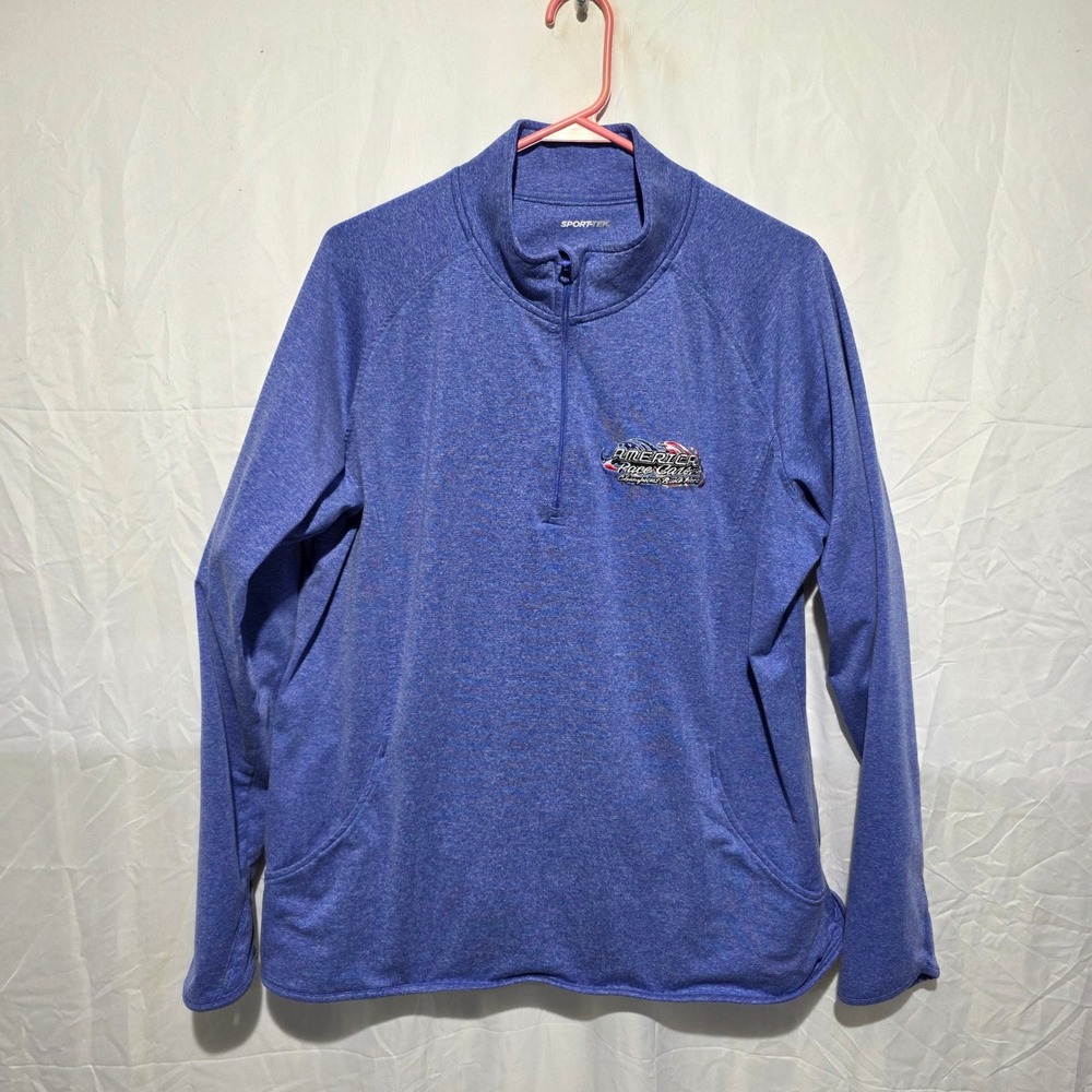 Sport-Tek American Race Cars Quarter Zip Pullover Blue Heather XXL Womens